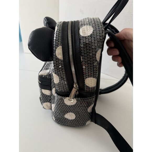 Loungefly Disney Parks Minnie Mouse Sequined Polka Dots Mini Backpack Used main image 11